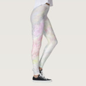 Leggings Bleus iridescents de roses en pastel de dentelle (Droite)