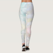 Leggings Bleus iridescents de roses en pastel de dentelle (Dos)