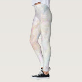 Leggings Bleus iridescents de roses en pastel de dentelle (Gauche)