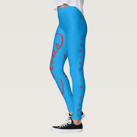 Leggings Bleus Neige du Père Noël (Gauche)