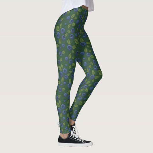 Leggings Bleus sur vert foncé (Droite)