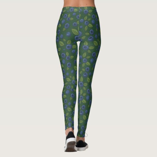 Leggings Bleus sur vert foncé (Dos)