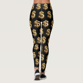 Leggings Bling Dollar Noir & Or (Dos)