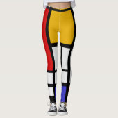 Leggings Bloc de couleur de Mondrian (Devant)