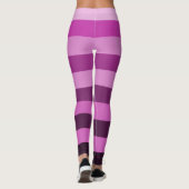 Leggings Bloc de couleur Motif de bandes violettes (Dos)