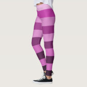 Leggings Bloc de couleur Motif de bandes violettes (Gauche)