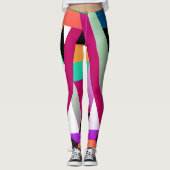 Leggings Bloc géométrique Art brillant coloré tendance (Devant)