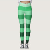 Leggings Blocage couleur Motif de bandes vertes (Devant)