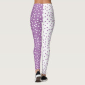 Leggings Blocage couleur violet et blanc amusant (Dos)