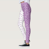 Leggings Blocage couleur violet et blanc amusant (Gauche)