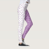 Leggings Blocage couleur violet et blanc amusant (Droite)