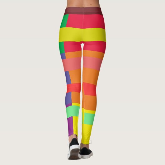 Leggings Blocage de couleur Bande arc-en-ciel (Dos)