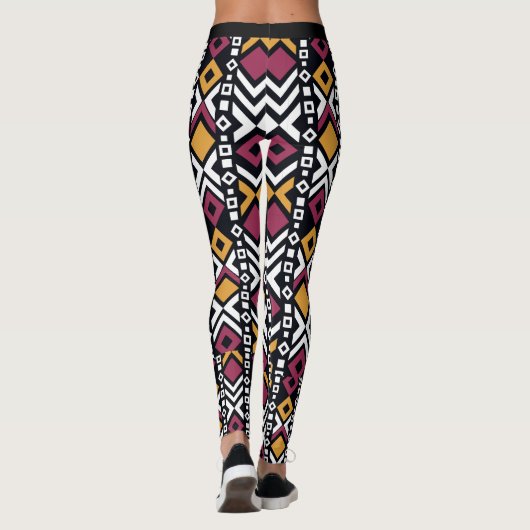 Leggings Blocs colorés géométriques branchés (Dos)