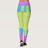 Leggings Blocs couleur gras bleu vert rose 7 (Dos)
