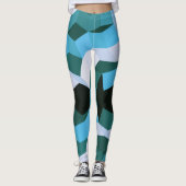 Leggings Blocs couleur turquoise (Devant)