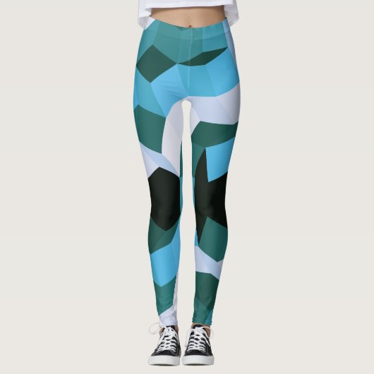 Leggings Blocs couleur turquoise (Devant)