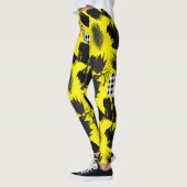 Leggings blocs de construction.Noir et Blanc.w.01x4 B Fond  (Gauche)
