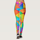 Leggings Blocs de couleurs géométriques vibreux (Dos)