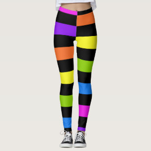 Leggings Blocs de décalage de couleurs vives avec noir