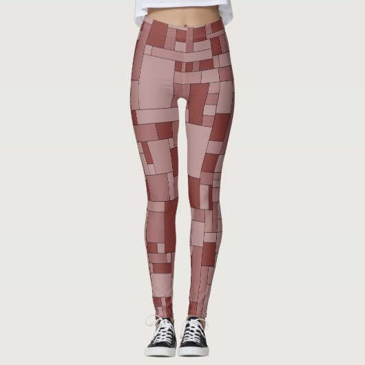 Leggings Blocs géométriques, texture abstraite sans couture (Devant)