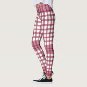 Leggings Blocs Gingham Bourgogne (Gauche)
