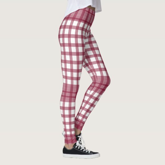 Leggings Blocs Gingham Bourgogne (Droite)
