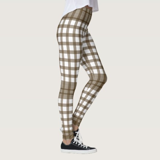 Leggings Blocs Gingham Marron (Droite)