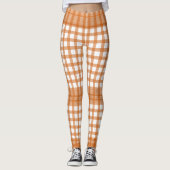 Leggings Blocs Gingham Orange Brûlé (Devant)