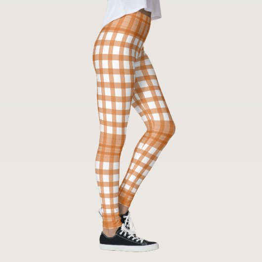 Leggings Blocs Gingham Orange Brûlé (Droite)