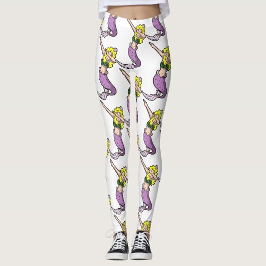 Leggings blonde dabbing mermaid (Devant)