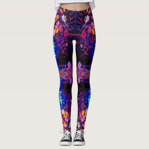 Leggings "Bloom of Eternity" - Un portrait surréaliste colo