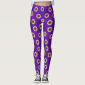 Leggings Blooshot Eyeballs | Violet avec points | Halloween (Devant)