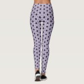 Leggings Bloquer l'impression Fleurs carrelées violet (Dos)