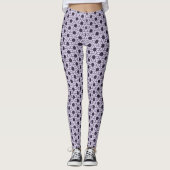 Leggings Bloquer l'impression Fleurs carrelées violet (Devant)