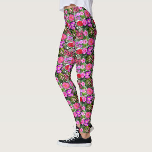 Leggings "Blossoms of Pink : A Floral Photo Collage"