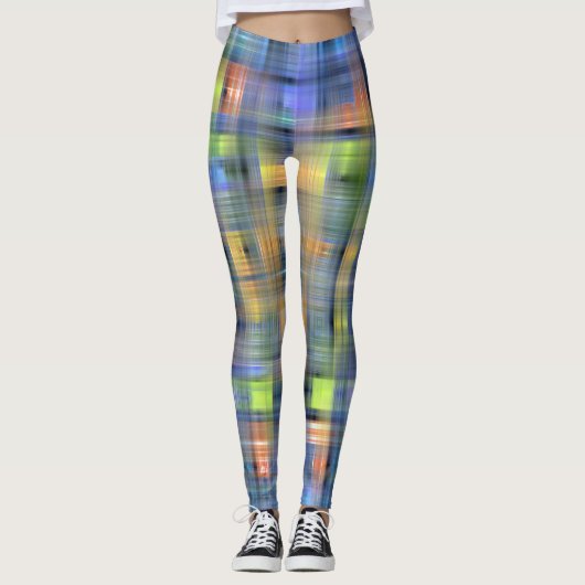 LEGGINGS - Blue Abstract Design (Devant)