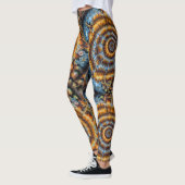Leggings blue and gold fractal swirl (Gauche)