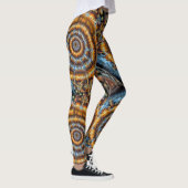 Leggings blue and gold fractal swirl (Droite)