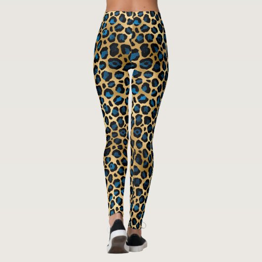 Leggings Blue and Gold Leopard Series Design 4 (Dos)