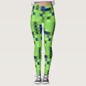 Leggings blue and green geometric pattern (Devant)