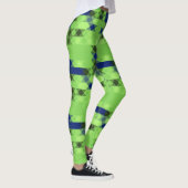 Leggings blue and green geometric pattern (Droite)