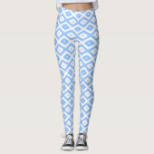 Leggings Blue and white diamond pattern (Devant)