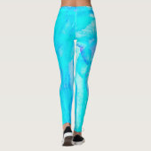 Leggings Blue Aqua Abstrait Motif Monogram Active Leggi (Dos)