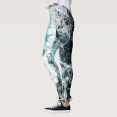 Leggings Blue Black Ocean Waves Hawaii (Gauche)