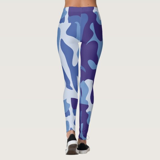 Leggings Blue camouflage pattern (Dos)