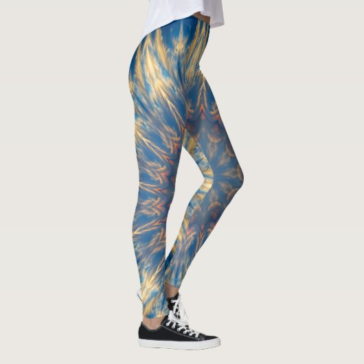Leggings Blue Chakra Kaleidoscope Thunder_Cove (Droite)