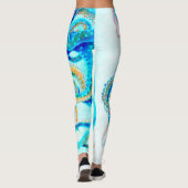 Leggings Blue colorful octopus (Dos)