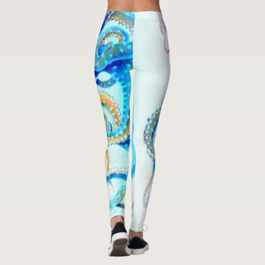 Leggings Blue colorful octopus (Dos)