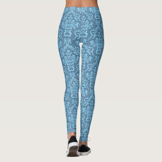 Leggings Blue Damask Pattern (Dos)