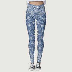 Leggings Blue Denim Bandana